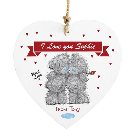 Personalised Me to You Wooden Love Heart Couple Plaque Extra Image 1